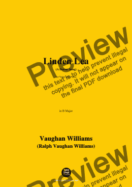 page one of Vaughan Williams-Linden Lea(A Dorset Song),(1902),in B Major