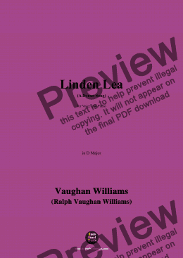 page one of Vaughan Williams-Linden Lea(A Dorset Song),(1902),in D Major