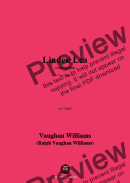 page one of Vaughan Williams-Linden Lea(A Dorset Song),(1902),in A Major