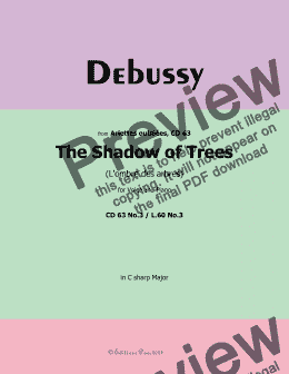 page one of Debussy-The Shadow of Trees,CD 63 No.3,in C sharp Major