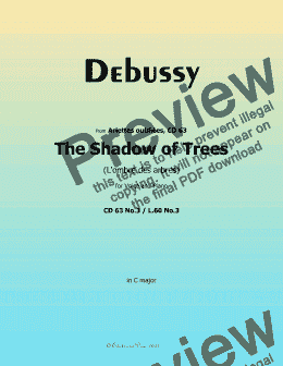 page one of Debussy-The Shadow of Trees, in C Major