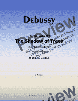 page one of Debussy-The Shadow of Trees, in A Major