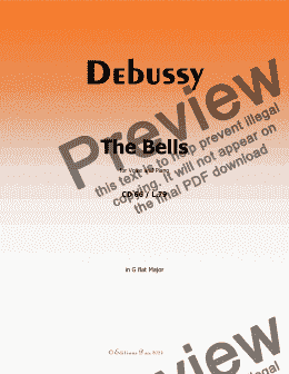 page one of Debussy-The Bells, in G flat Major