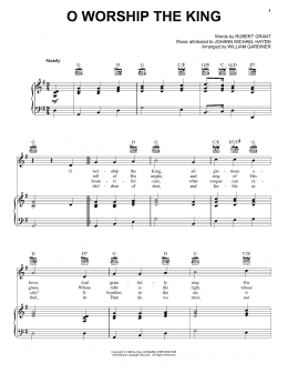 page one of O Worship The King (Piano, Vocal & Guitar Chords (Right-Hand Melody))