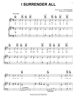 page one of I Surrender All (Piano, Vocal & Guitar Chords (Right-Hand Melody))