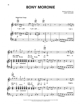 page one of Bony Moronie (Piano, Vocal & Guitar Chords (Right-Hand Melody))