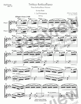 page one of Trittico Botticelliano for 2 flutes 