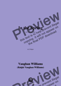 page one of Vaughan Williams-In the Spring(1952),in E Major