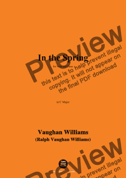 page one of Vaughan Williams-In the Spring(1952),in C Major