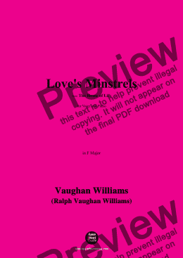 page one of Vaughan Williams-Love's Minstrels,in F Major