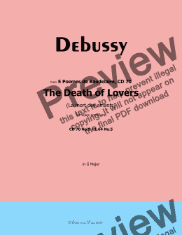 page one of Debussy-The Death of Lovers, in G Major