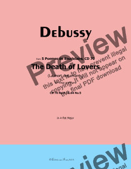 page one of Debussy-The Death of Lovers, in A flat Major