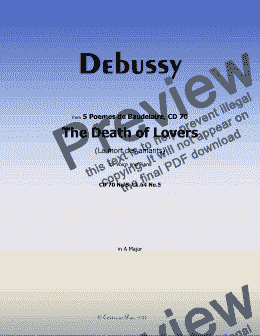 page one of Debussy-The Death of Lovers, in A Major