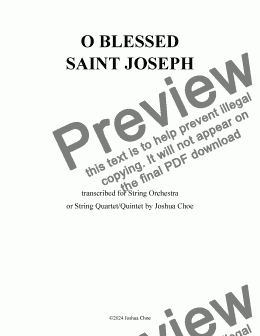 page one of O Blessed Saint Joseph