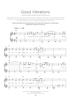 page one of Good Vibrations (Really Easy Piano)