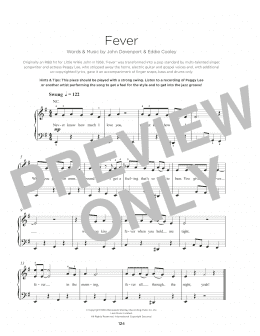 page one of Fever (Really Easy Piano)