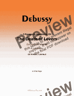 page one of Debussy-The Death of Lovers, in B flat Major