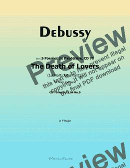 page one of Debussy-The Death of Lovers, in F Major