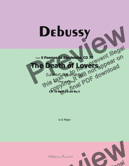 page one of Debussy-The Death of Lovers, in D Major