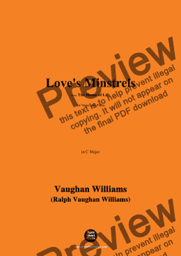 page one of Vaughan Williams-Love's Minstrels,in C Major