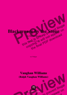 page one of Vaughan Williams-Blackmwore by the Stour(A Dorset song)(1902),in F Major