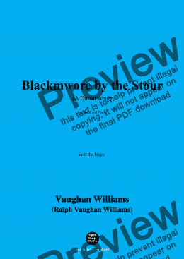 page one of Vaughan Williams-Blackmwore by the Stour(A Dorset song)(1902),in D flat Major