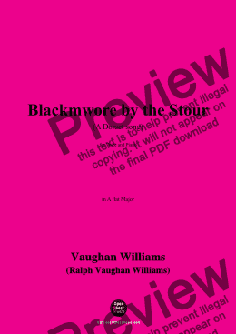 page one of Vaughan Williams-Blackmwore by the Stour(A Dorset song)(1902),in A flat Major