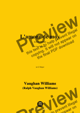 page one of Vaughan Williams-L'amour de moy(Love's Bower)(1907),in G Major