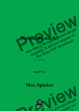 page one of Spicker-Weisst du noch?,Op.32 No.2,in G flat Major