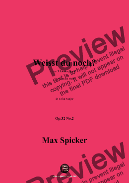 page one of Spicker-Weisst du noch?,Op.32 No.2,in E flat Major