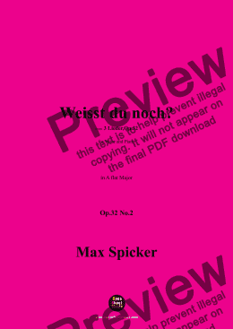 page one of Spicker-Weisst du noch?,Op.32 No.2,in A flat Major