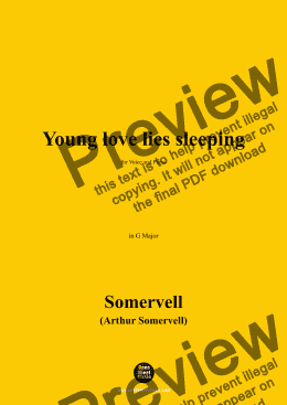 page one of Somervell-Young love lies sleeping,in G Major