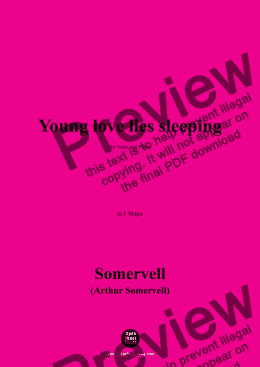 page one of Somervell-Young love lies sleeping,in F Major