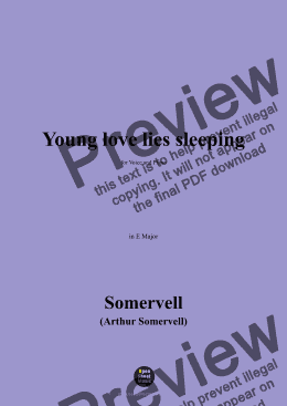 page one of Somervell-Young love lies sleeping,in E Major