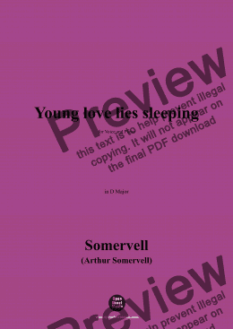 page one of Somervell-Young love lies sleeping,in D Major