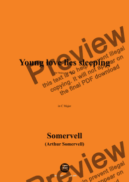 page one of Somervell-Young love lies sleeping,in C Major