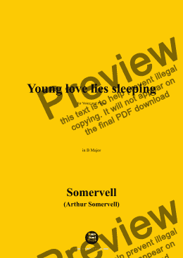 page one of Somervell-Young love lies sleeping,in B Major