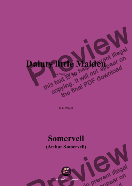 page one of Somervell-Dainty little Maiden,in D Major