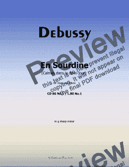 page one of Debussy-En Sourdine, in g sharp minor