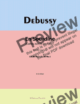 page one of Debussy-En Sourdine, in b minor