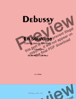 page one of Debussy-En Sourdine, in c minor