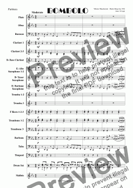 page one of Bombolo For Wind Band