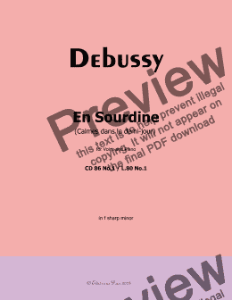 page one of Debussy-En Sourdine, in f sharp minor