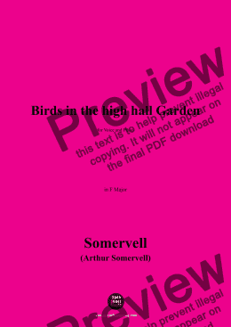 page one of Somervell-Birds in the high hall Garden,in F Major