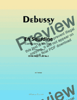 page one of Debussy-En Sourdine, in f minor