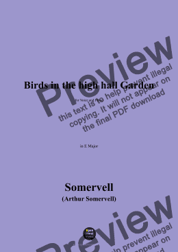 page one of Somervell-Birds in the high hall Garden,in E Major