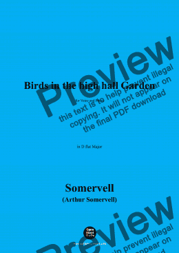 page one of Somervell-Birds in the high hall Garden,in D flat Major