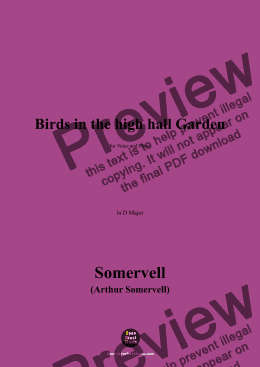 page one of Somervell-Birds in the high hall Garden,in D Major