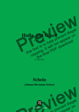 page one of Schein-Holla,gut G'sell,in G flat Major