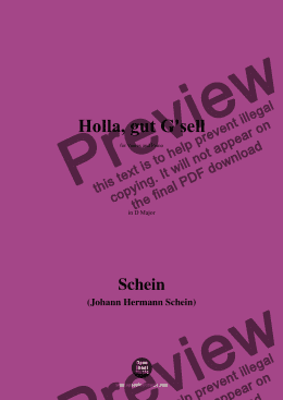 page one of Schein-Holla,gut G'sell,in D Major